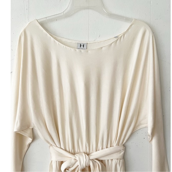 Halston Heritage Cream Dolman Sleeve Faux-Wrap Dress Size 4 - Picture 2 of 7